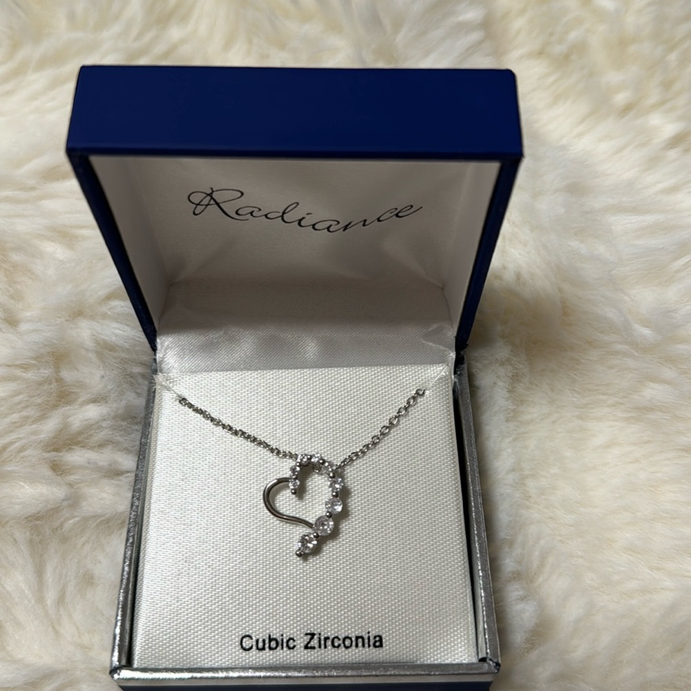Radiance Cubic Zirconia heart necklace.